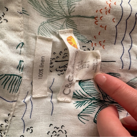 100% Linen C&C California Hawaiian Shirt - Picture 3 of 3